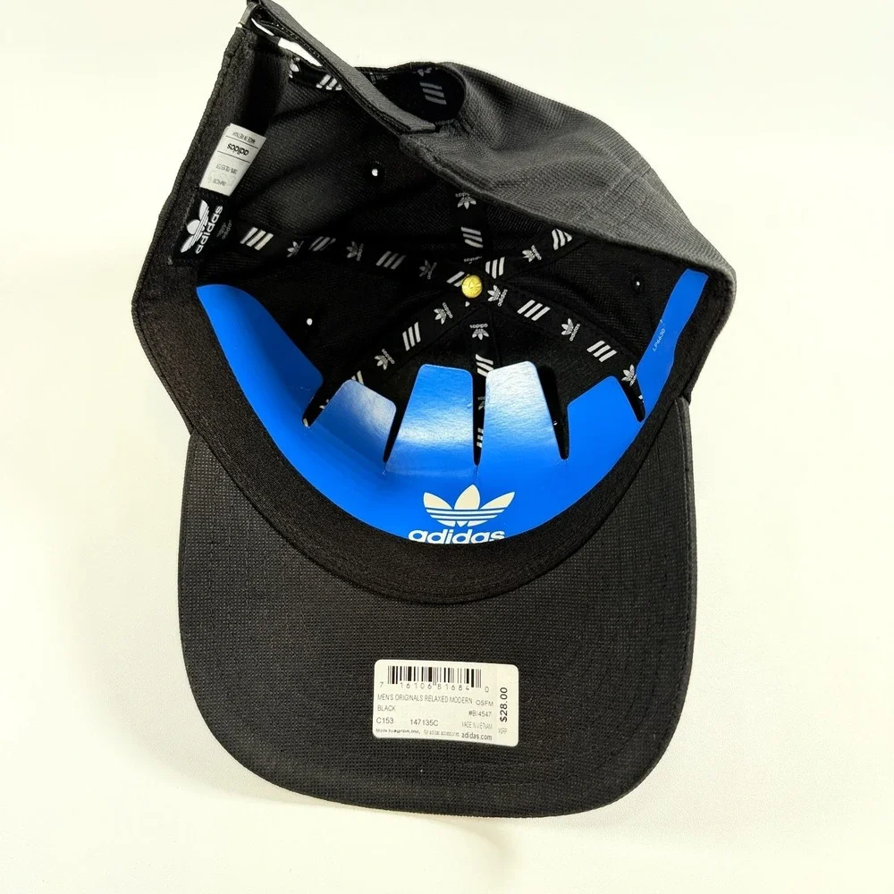 adidas Originals Relaxed Modern Trefoil Hat Black Strapback Cap NWT BH4547